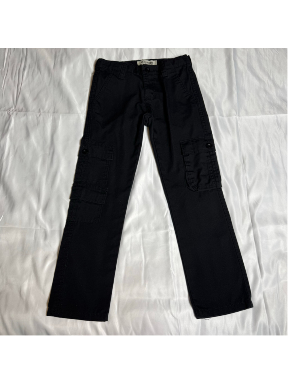 Boys Chams Black Cargo Pants Size 8